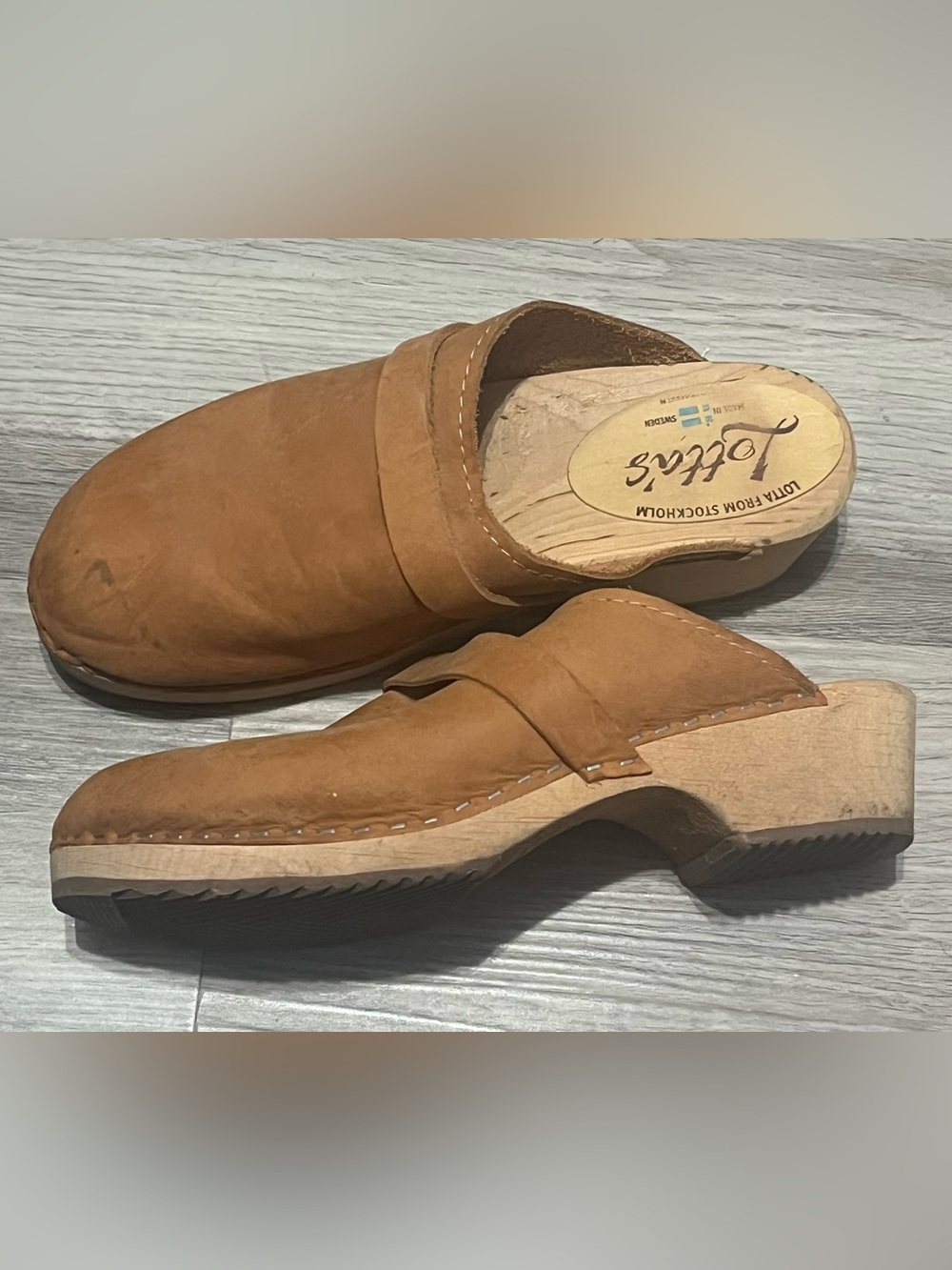 LOTTA From Stockholm Women’s Golden Nubuck Leather Classic Clog 🌺 Sz US 9/EU 40